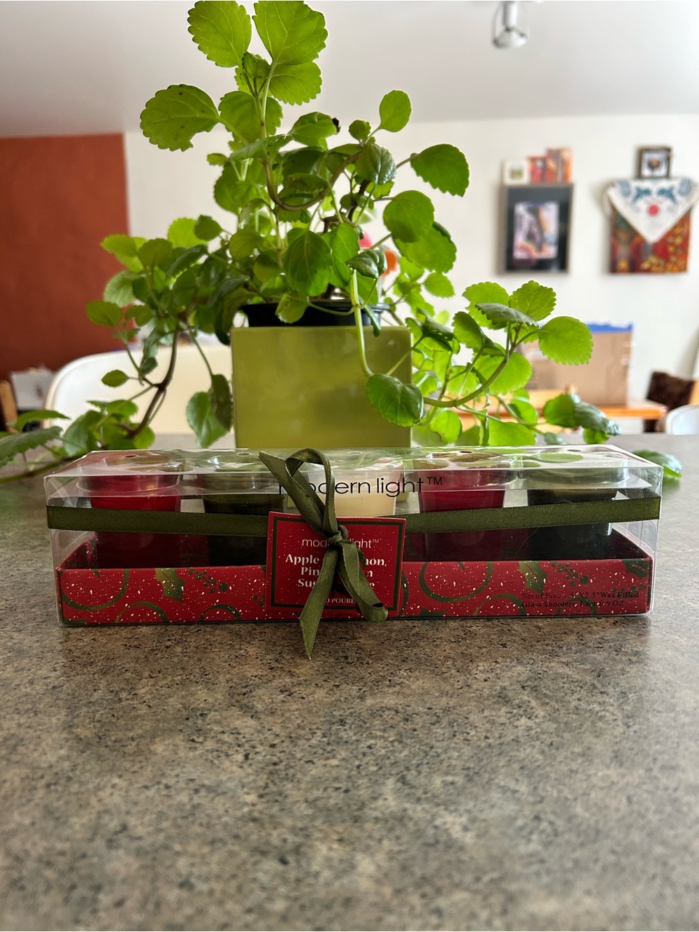 🕯️ [Modern Light] Christmas Candles, Set of 5 Apple Cinnamon, Pine Western Decor